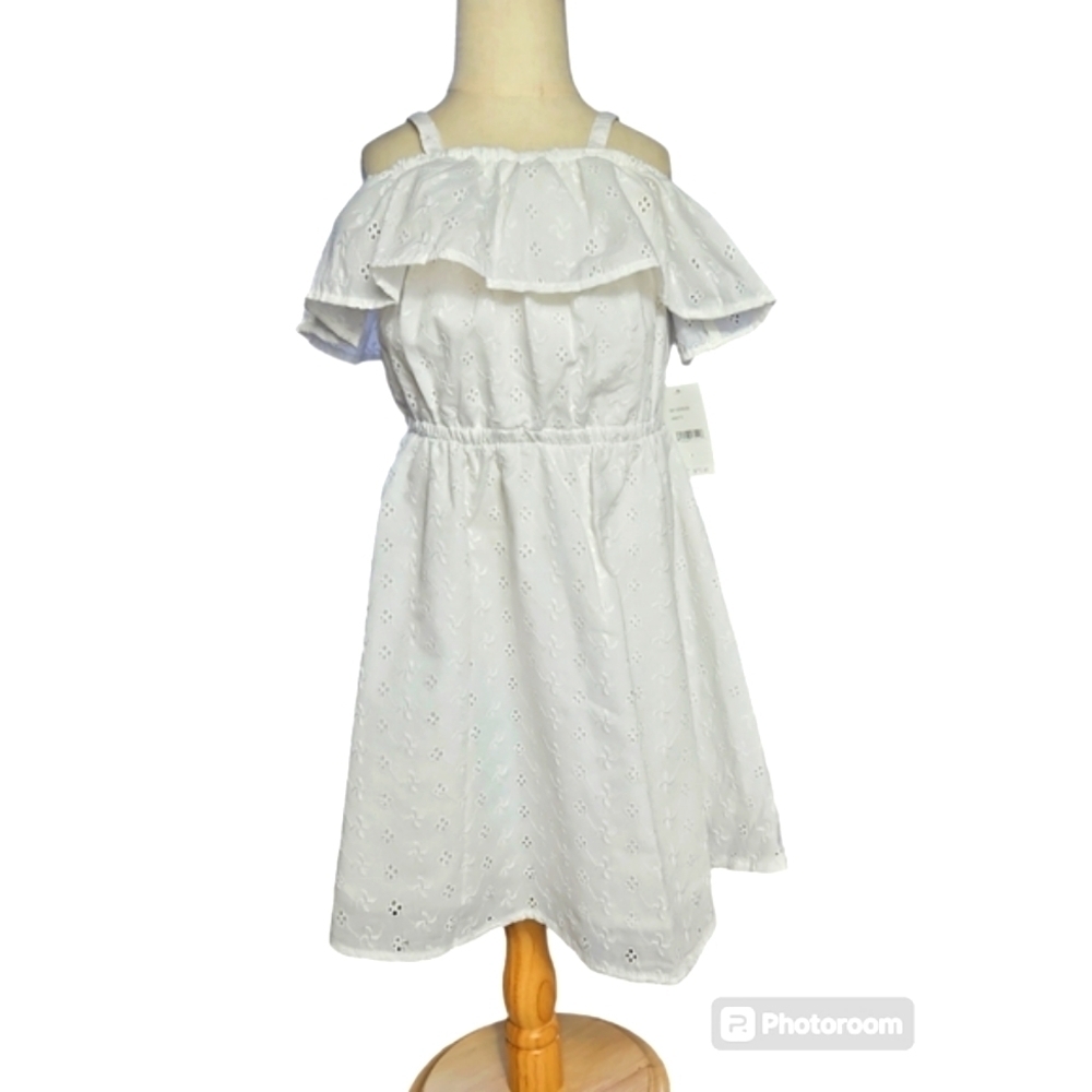 BCBG Girls White Eyelet Dress Sz 8